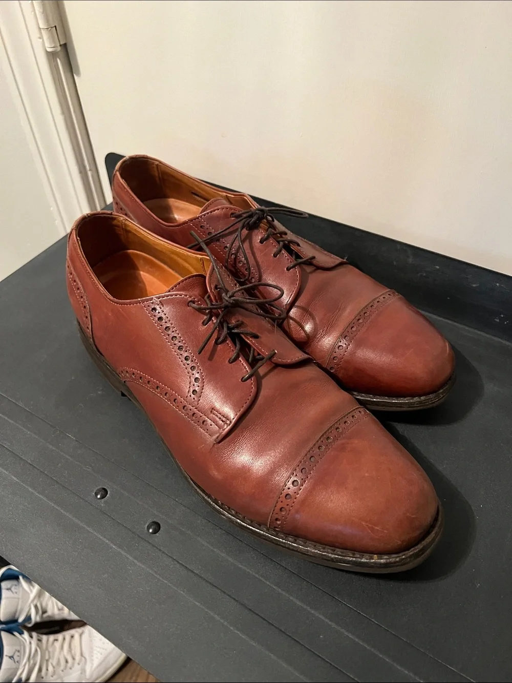 Allen Edmonds Brown Cap-Toe Derby Dress Shoes